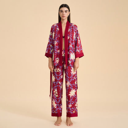 Ownkoti Retro Floral Kimono Style Loungewear Set - image 1