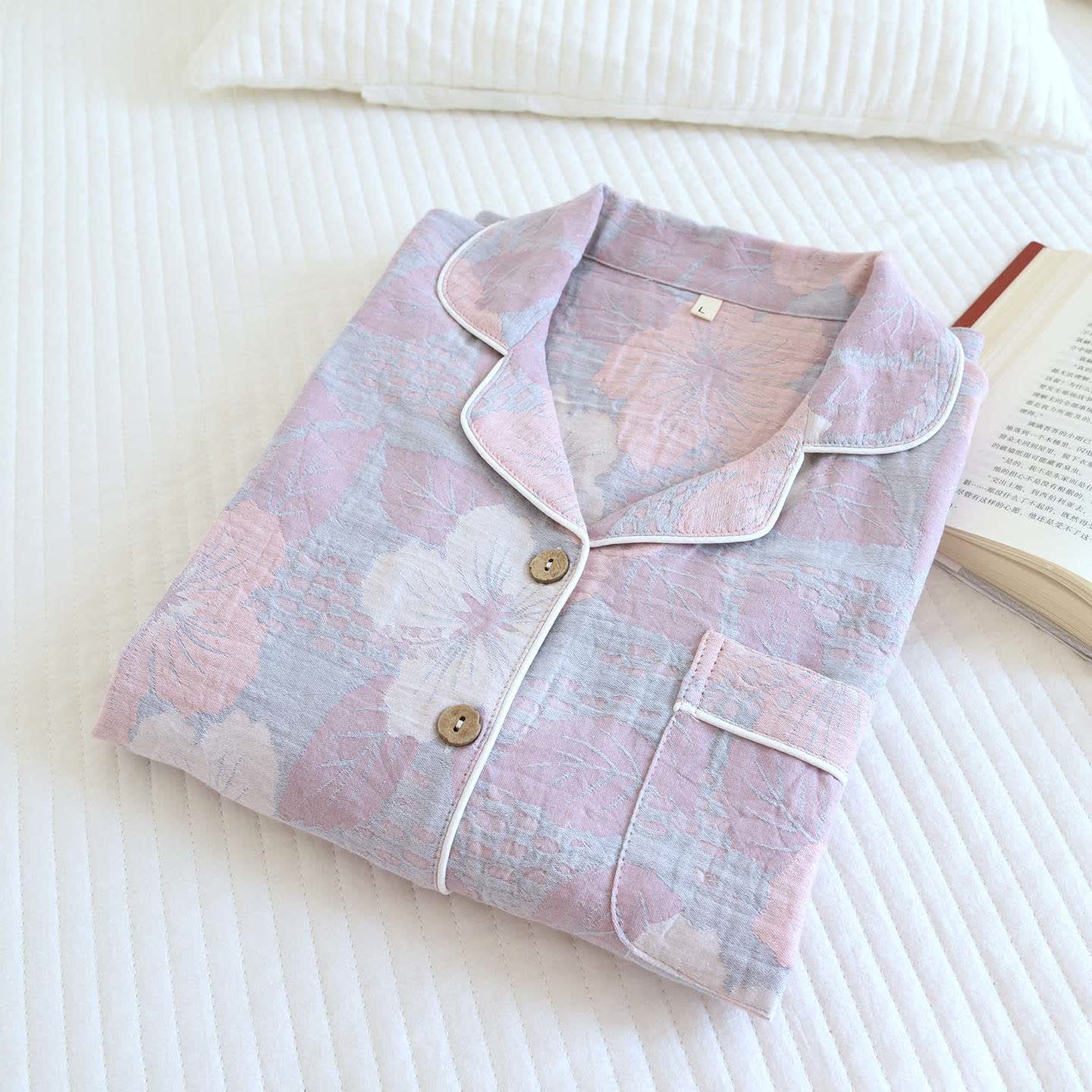 Ownkoti Cotton Cherry Blossom Jacquard Loungewear Set - image 4