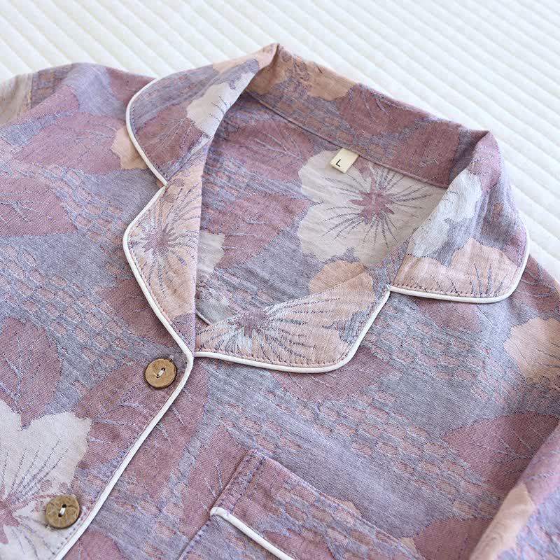 Ownkoti Cotton Cherry Blossom Jacquard Loungewear Set - image 3