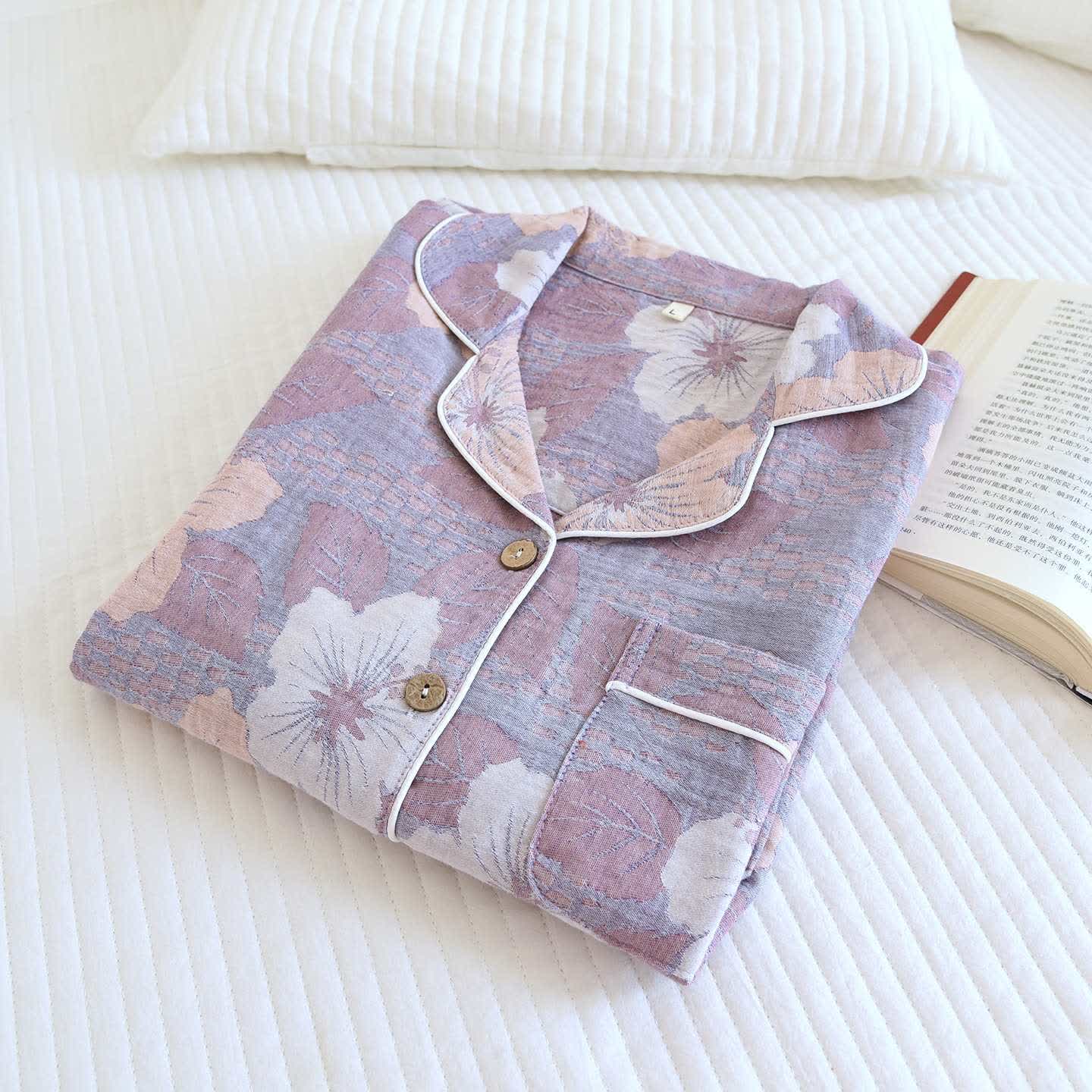 Ownkoti Cotton Cherry Blossom Jacquard Loungewear Set - image 7