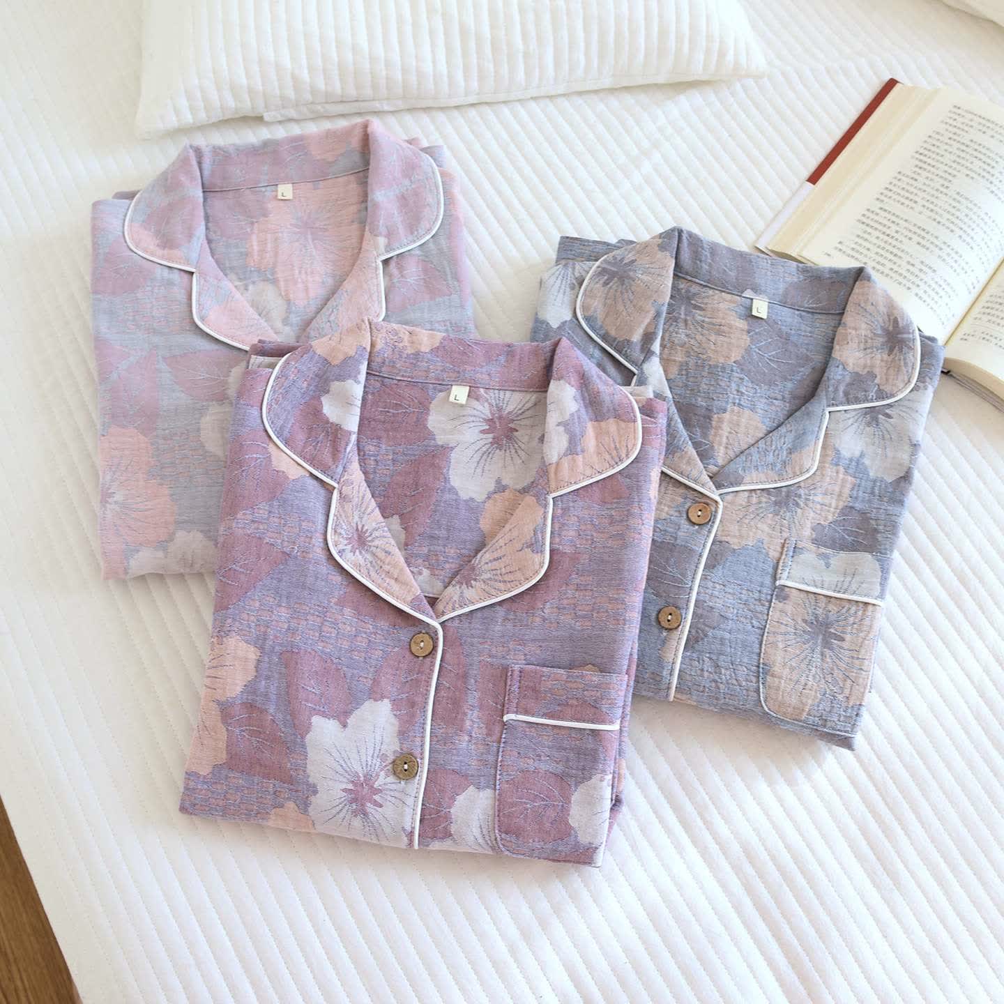 Ownkoti Cotton Cherry Blossom Jacquard Loungewear Set - image 2