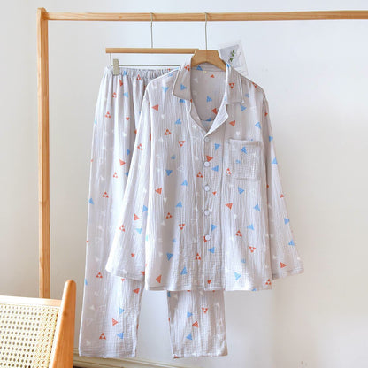 Ownkoti Unisex Geometric Triangle Cotton Loungewear Set - Gray - XXL - image 3