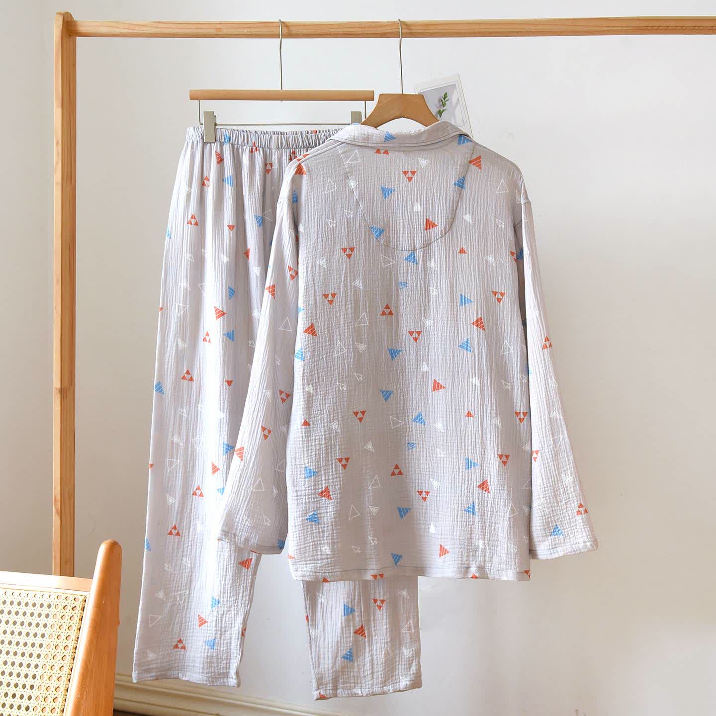 Ownkoti Unisex Geometric Triangle Cotton Loungewear Set - image 4