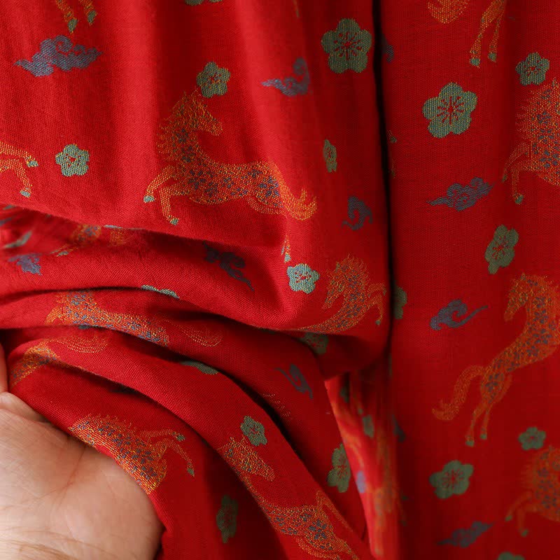 Ownkoti Horse Floral Cotton Gauze Loungewear Set - image 13