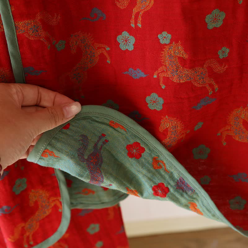 Ownkoti Horse Floral Cotton Gauze Loungewear Set - image 12