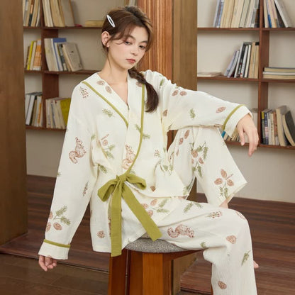 Ownkoti Woodland Squirrel & Acorn Loungewear Set - Beige - XXL - image 1