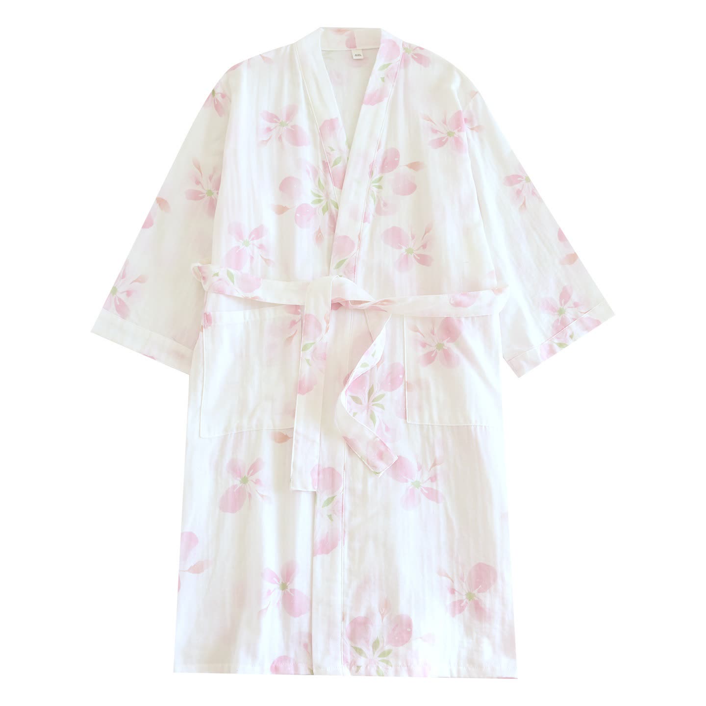 Ownkoti Cherry Blossom Cotton Gauze Kimono Bathrobe - image 12