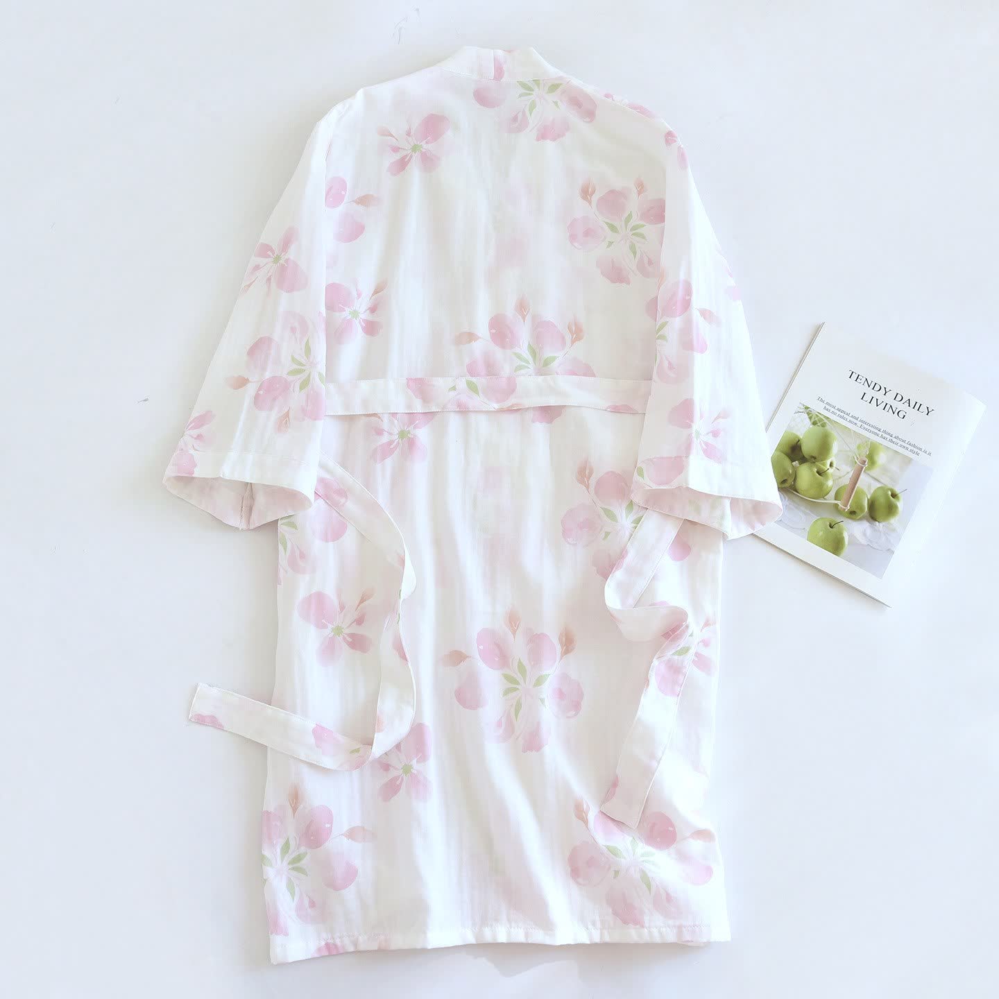 Ownkoti Cherry Blossom Cotton Gauze Kimono Bathrobe - image 4