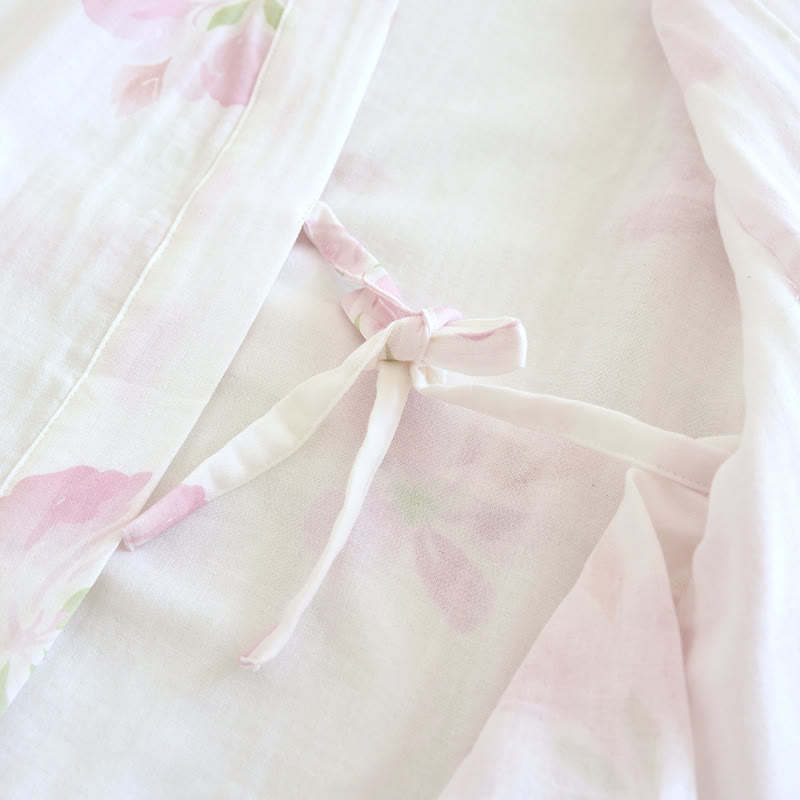 Ownkoti Cherry Blossom Cotton Gauze Kimono Bathrobe - image 9