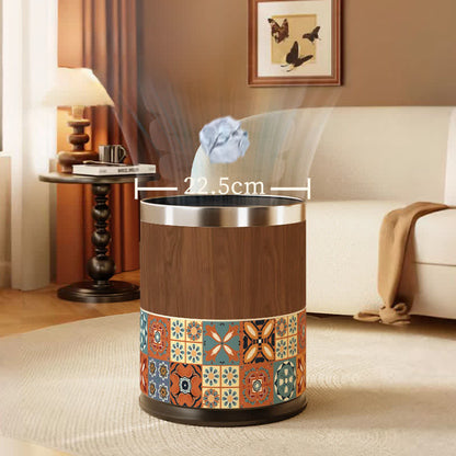 Ownkoti Vintage Mediterranean Double-Layer Trash Can - image 3