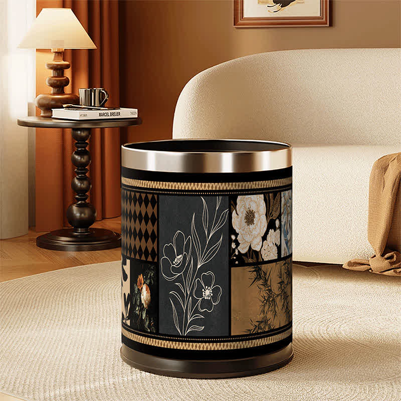 Ownkoti Artistic Leather Double-Layer Trash Can - image 0