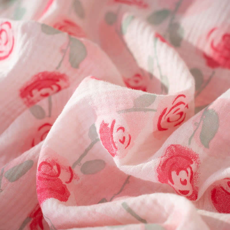 Ownkoti Romantic Pink  Rose Cotton Gauze Nightgown - image 8