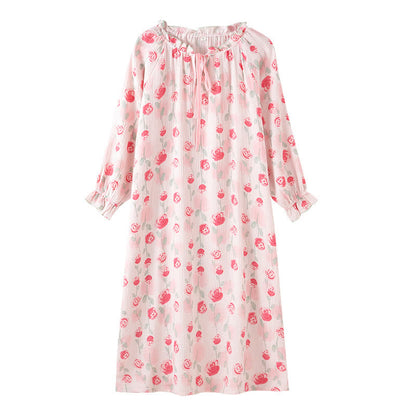 Ownkoti Romantic Pink  Rose Cotton Gauze Nightgown - image 9