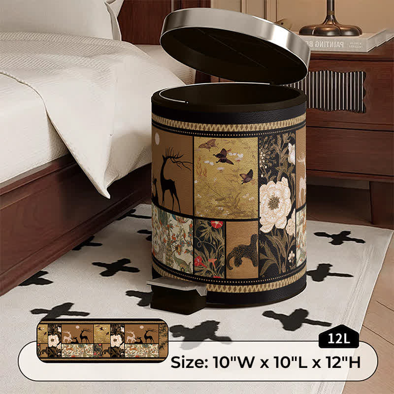 Ownkoti Artistic Leather Double-Layer Trash Can - C - Foot Pedal - 10"W x 10"L x 12"H - image 11