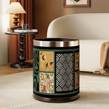 Ownkoti Vintage Oriental Leather Double-layer Trash Bin - image 0
