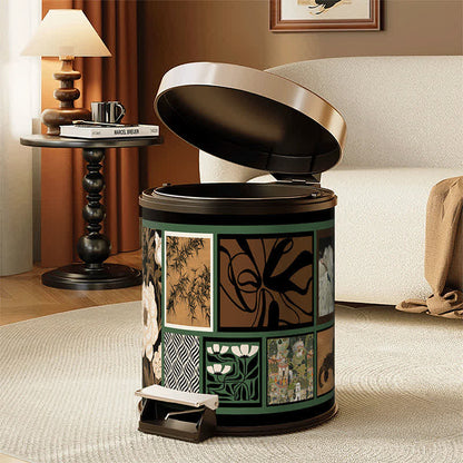 Ownkoti Vintage Oriental Leather Double-layer Trash Bin - image 9