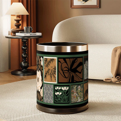 Ownkoti Vintage Oriental Leather Double-layer Trash Bin - image 8