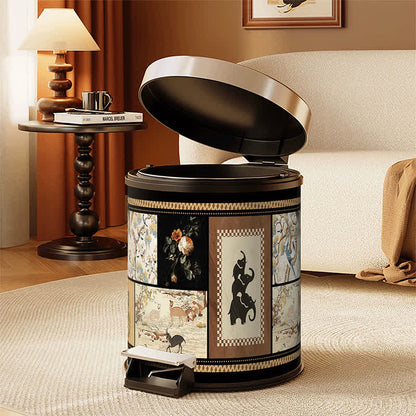 Ownkoti Vintage Collage & Botanical Series Trash Can - image 1