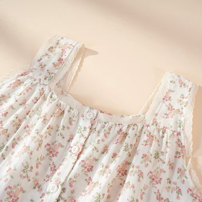 Ownkoti Pink Floral Pure Cotton Sleeveless Nightdress - image 2