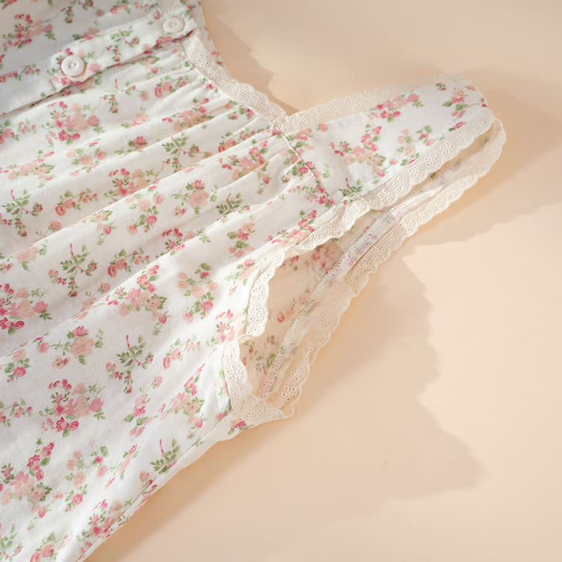 Ownkoti Pink Floral Pure Cotton Sleeveless Nightdress - image 4