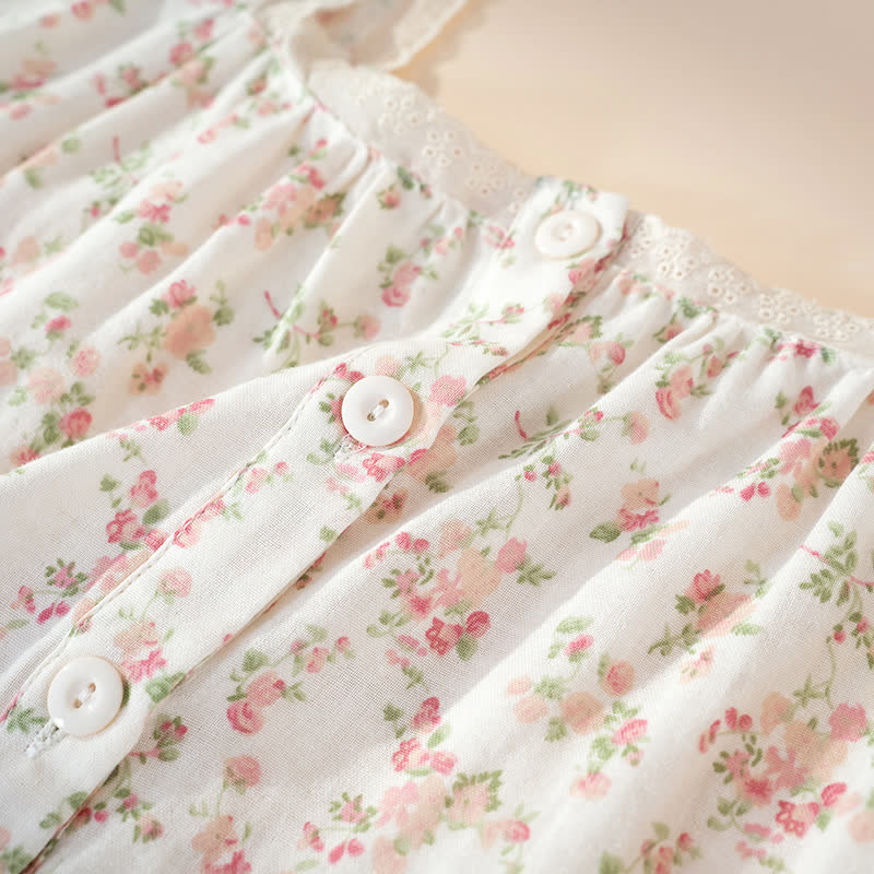 Ownkoti Pink Floral Pure Cotton Sleeveless Nightdress - image 5