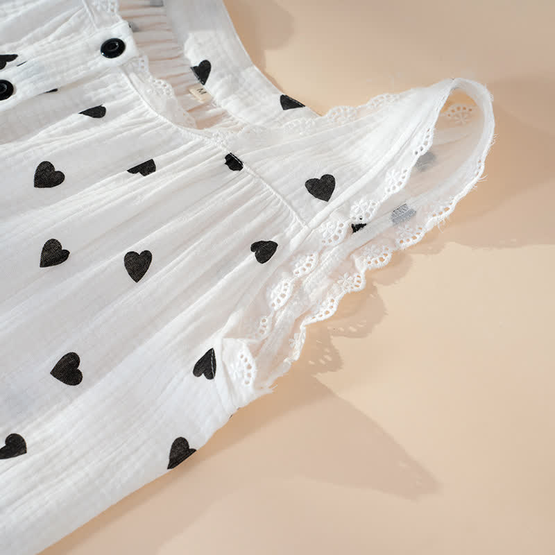 Ownkoti Heart Print Pure Cotton Sleeveless Nightdress - image 3