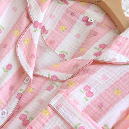 Ownkoti Striped Rose Cotton Loungewear Set - image 5