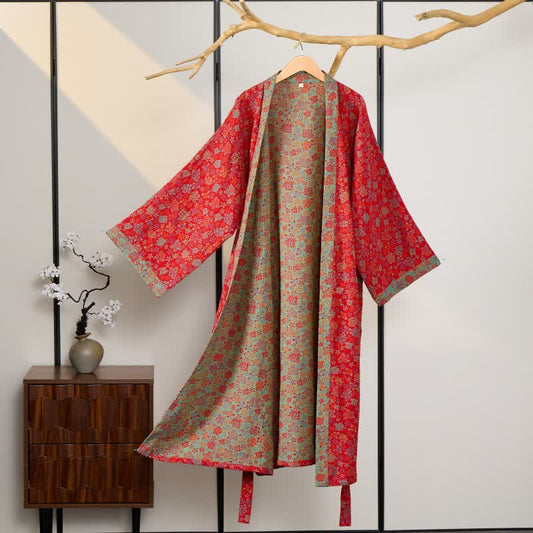 Ownkoti Romantic Rose Cotton Kimono Robe - image 0