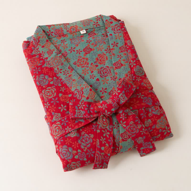 Ownkoti Romantic Rose Cotton Kimono Robe - image 4