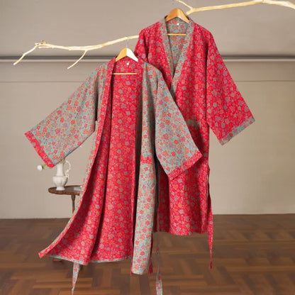 Ownkoti Romantic Rose Cotton Kimono Robe - image 1