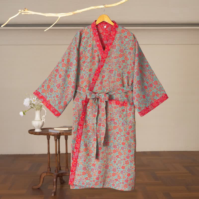 Ownkoti Romantic Rose Cotton Kimono Robe - image 13