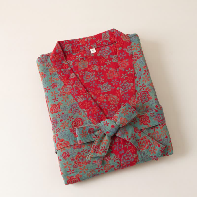 Ownkoti Romantic Rose Cotton Kimono Robe - image 15