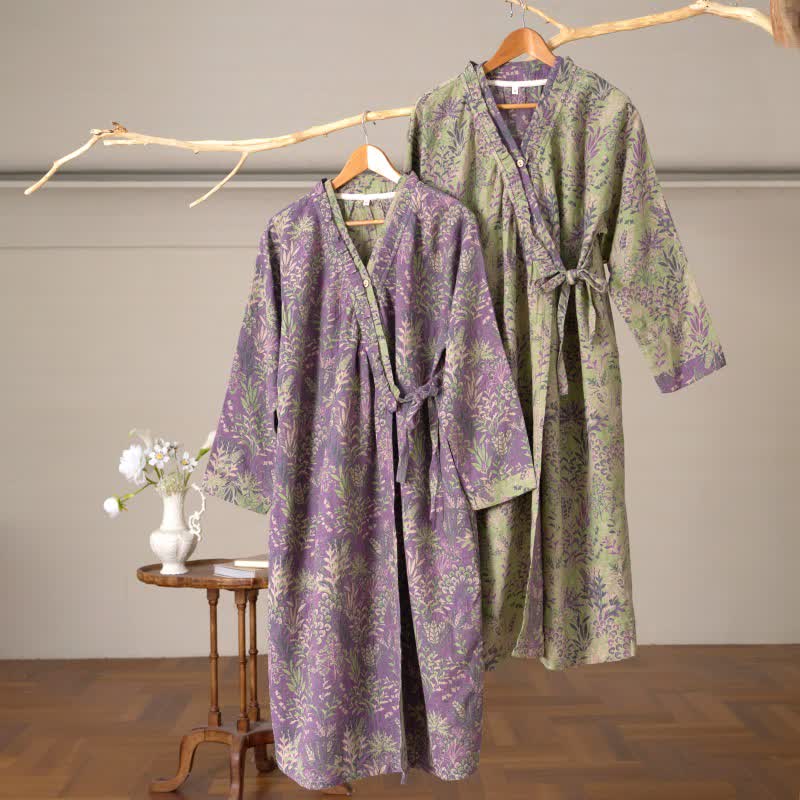 Ownkoti Botanical Plant Ruffled Cotton Nightdress - image 1