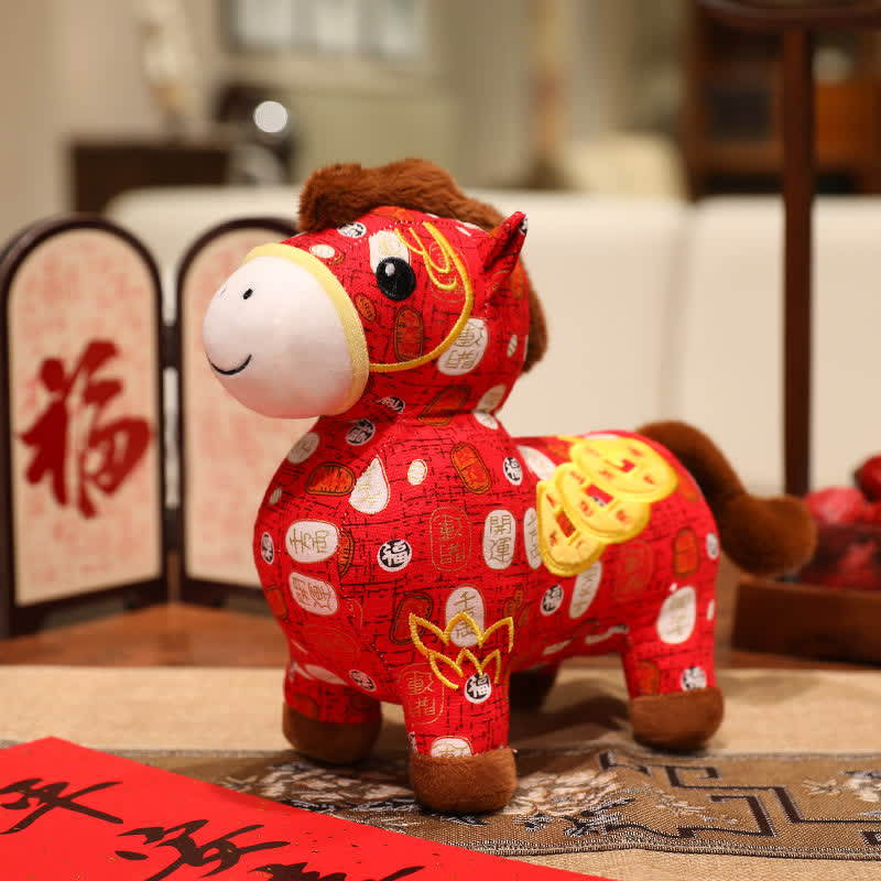 Ownkoti Chinese Zodiac Horse Plush Lucky Mascot Doll - C - 4PCS - 11"H - image 9