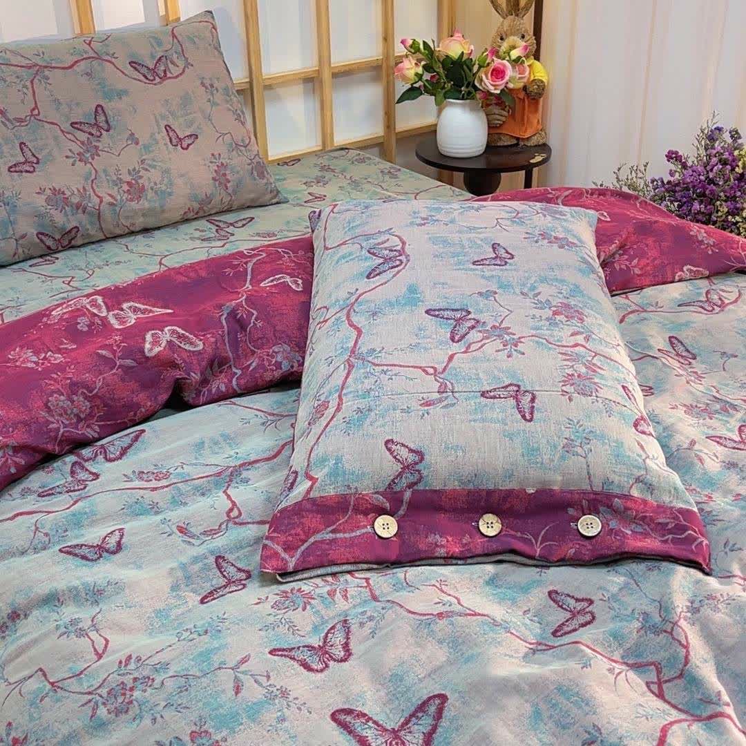 Ownkoti Heritage Butterfly Cotton Gauze Bedding Set(4PCS) - image 4