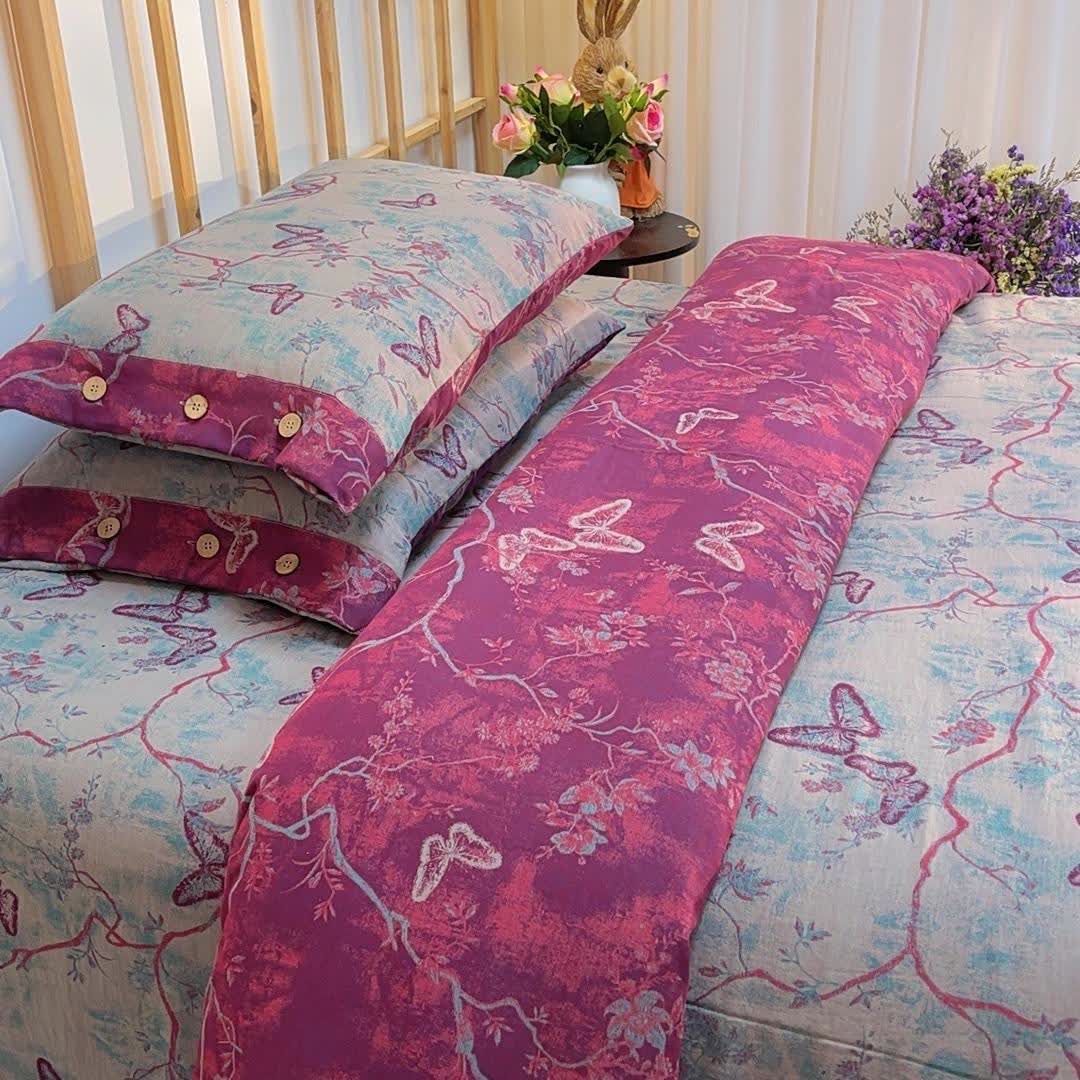 Ownkoti Heritage Butterfly Cotton Gauze Bedding Set(4PCS) - King - image 0