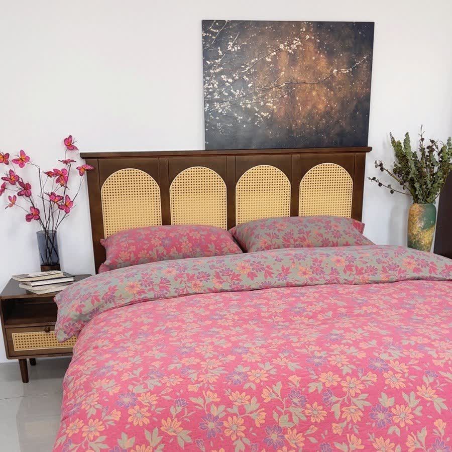 Ownkoti Country Gardenia Floral Cotton Gauze Bedding Set(4PCS) - image 1