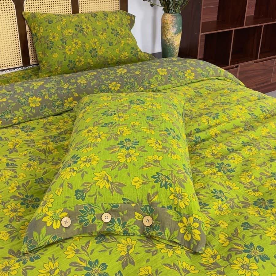 Ownkoti Country Gardenia Floral Cotton Gauze Bedding Set(4PCS) - image 9