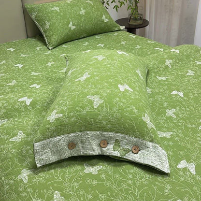 Ownkoti Line Art Butterfly Botanical Cotton Gauze Bedding(4PCS) - image 4