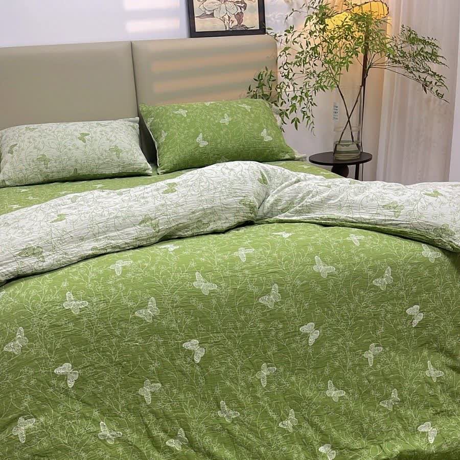 Ownkoti Line Art Butterfly Botanical Cotton Gauze Bedding(4PCS) - image 1