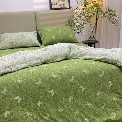 Ownkoti Line Art Butterfly Botanical Cotton Gauze Bedding(4PCS) - image 1