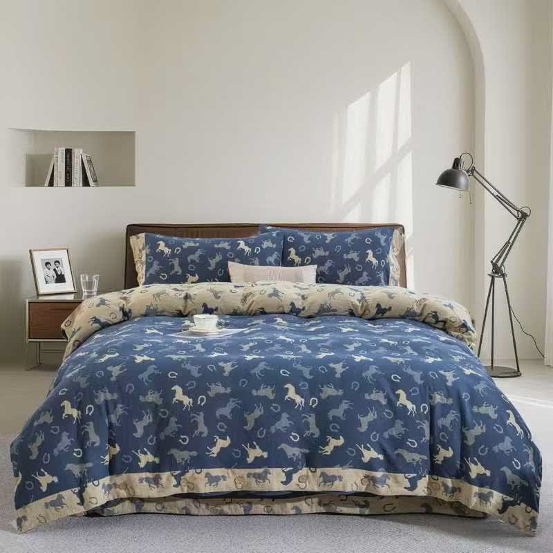 Ownkoti Whimsical Pony Cotton Gauze Bedding Set(4PCS) - King - image 0