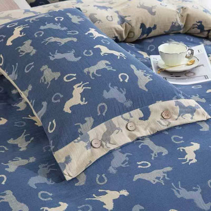Ownkoti Whimsical Pony Cotton Gauze Bedding Set(4PCS) - image 3