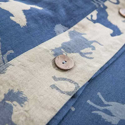 Ownkoti Whimsical Pony Cotton Gauze Bedding Set(4PCS) - image 5