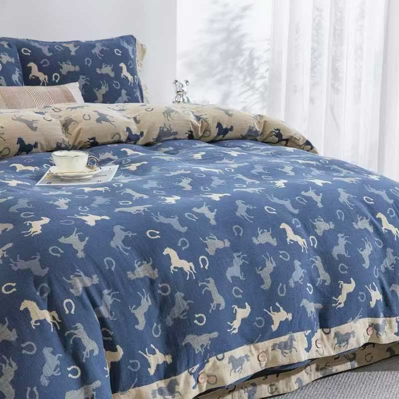 Ownkoti Whimsical Pony Cotton Gauze Bedding Set(4PCS) - image 2