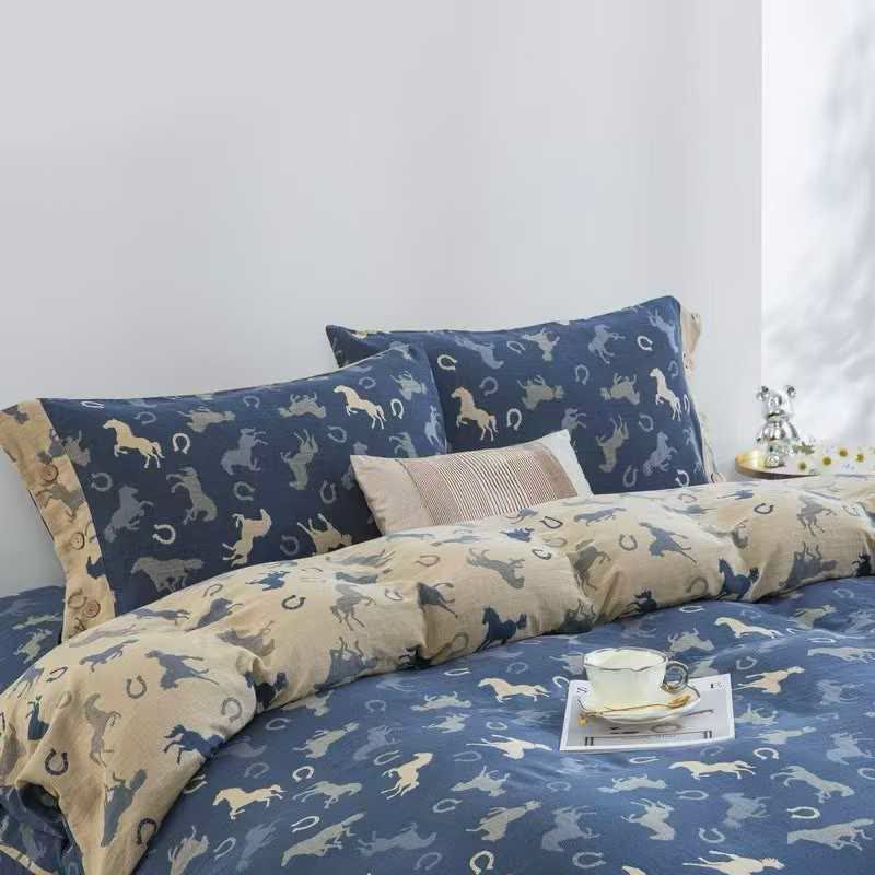 Ownkoti Whimsical Pony Cotton Gauze Bedding Set(4PCS) - image 1