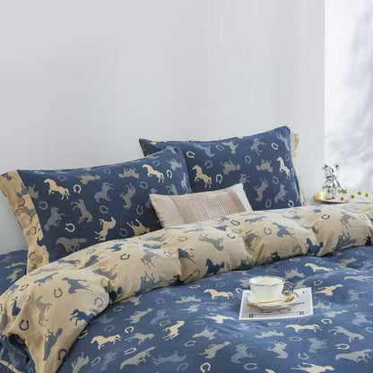 Ownkoti Whimsical Pony Cotton Gauze Bedding Set(4PCS) - image 1