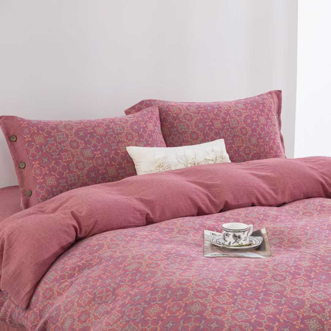 Ownkoti Vintage Pattern Cotton Gauze Bedding Set(4PCS) - image 1