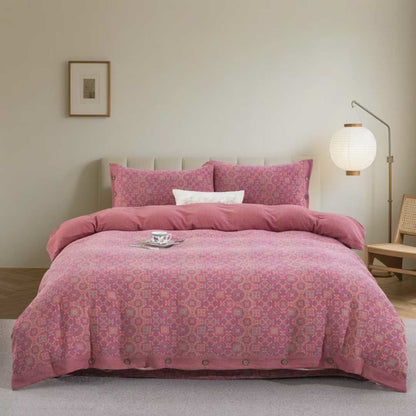 Ownkoti Vintage Pattern Cotton Gauze Bedding Set(4PCS) - King - image 0