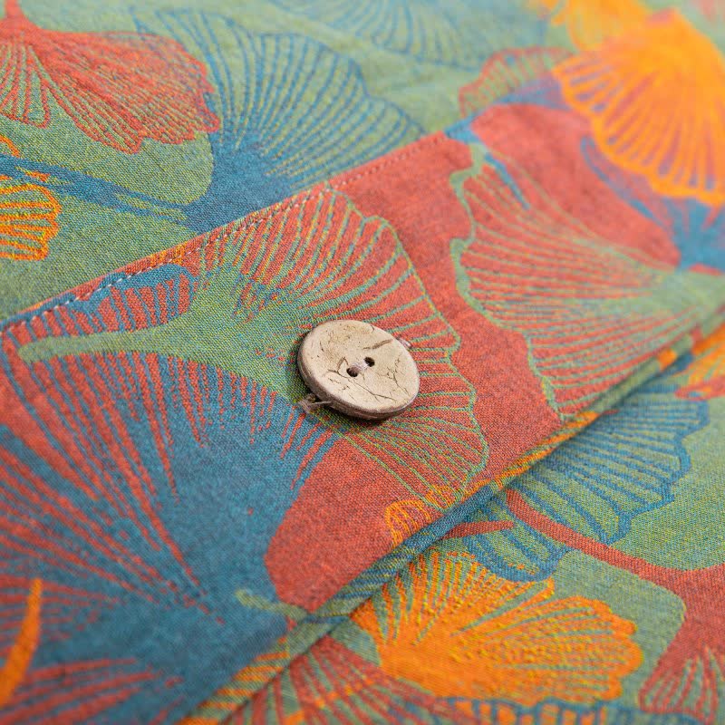 Ownkoti Artistic Ginkgo Leaf Cotton Gauze Bedding Set(4PCS) - image 6